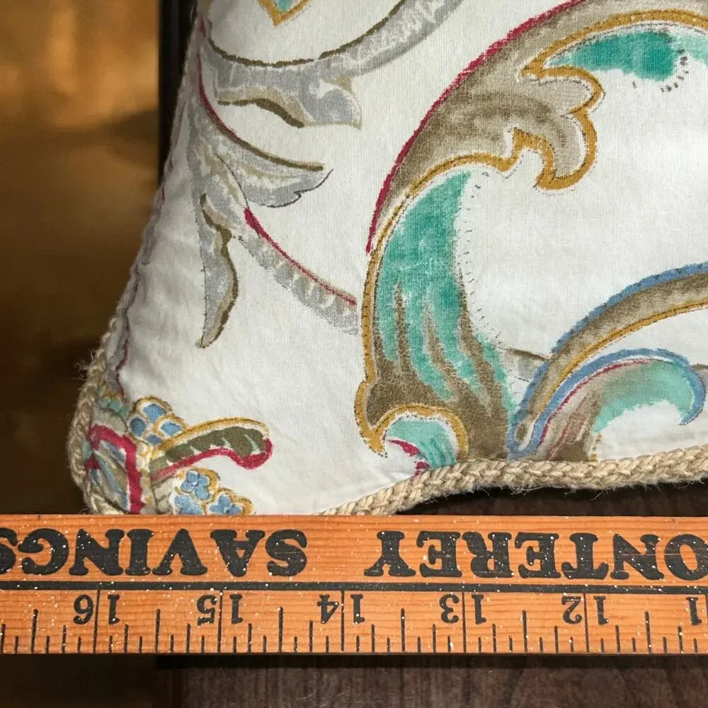 Corded Accent Pillow made w Ralph Lauren Antigua Floral Cotton Fabric